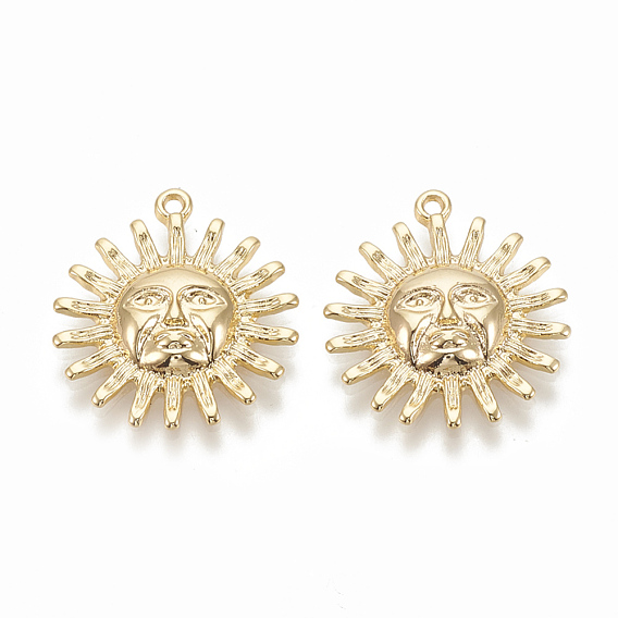 Латунные подвески, солнце, без никеля 