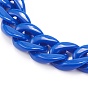 4Pcs 4 Colors Opaque Acrylic Curb Chain Mobile Straps Sets, with Alloy Findings and Nylon Thread, Platinum