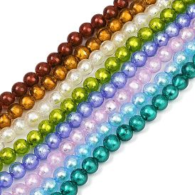 Стеклянные бусины, с фольгой внутри, ручная работа , бусина в бусине, круглые