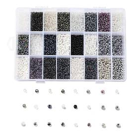 288G 24 Colors Glass Seed Beads, Round