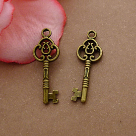 Tibetan Style Alloy Pendants, Skeleton Key