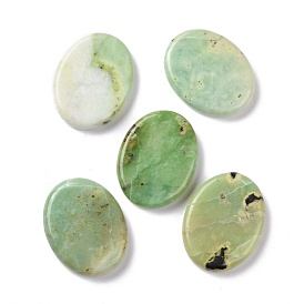 Natural Chrysoprase Oval Palm Stone, Reiki Healing Pocket Stone for Anxiety Stress Relief Therapy