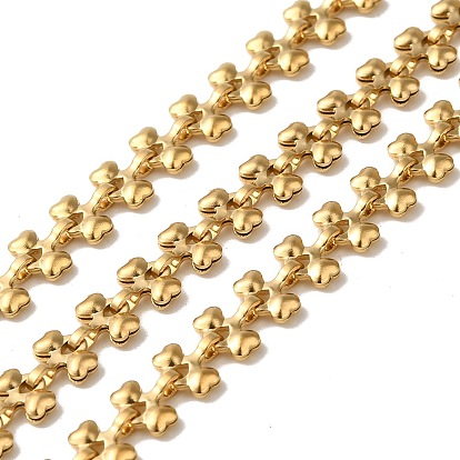 Ion Plating(IP) 304 Stainless Steel Heart Link Chains, Unwelded, with Spool