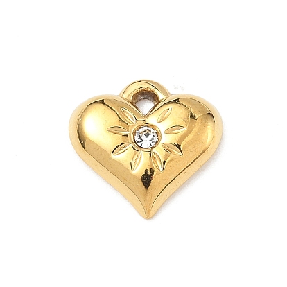 304 из нержавеющей стали горный хрусталь подвески, сердце прелести