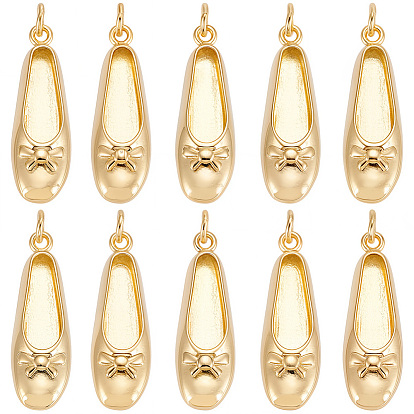 10 piezas colgantes de latón, zapatos encantos, chapado en rack, larga duración plateado, sin plomo y el cadmio