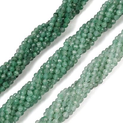 Природные африканские нефритовые бусы пряди, круглые, граненые