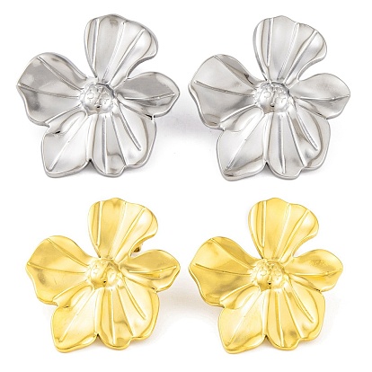 Ионное покрытие (ip) 304 серьги-гвоздики из нержавеющей стали для женщин, цветок