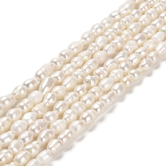 Нити из натурального культивированного пресноводного жемчуга, рис, класс 2а+