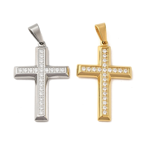 Вакуумное покрытие pvd 304 подвески из нержавеющей стали, с кубического циркония, крестик