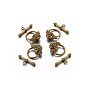 Tibetan Style Toggle Clasps, Lead Free and Cadmium Free, Flower: 18x19mm, Bar: 4x24mm, Hole: 2mm