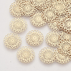 Brass Filigree Joiners Links, Etched Metal Embellishments, Long-Lasting Plated, Flower