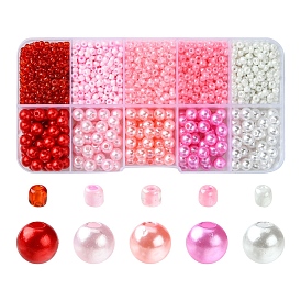 DIY Beads Kits, Includ 5 Colors Glass Seed Beads, Round, 5 Colors Glass Seed Beads