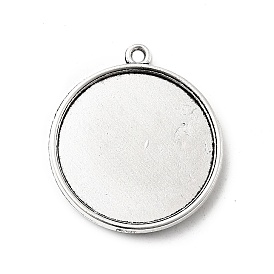 Старинные плоские круглые литые настройки подвеска кабошон, двухсторонний лоток, без кадмия и без свинца