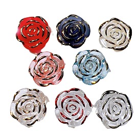 Plastic Cabochons, Rose Flower