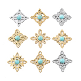 Синтетические бирюзовые подвески, прелести троичного узла, с 304 установками из нержавеющей стали