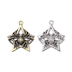 Tibetan style Alloy Pendants, Star with Spider Charm