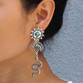 W342 Jewelry Fashion Personality Long Snake Earrings Retro Animal Earrings For Women