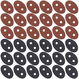 50 шт. 2 цвета 2-отверстие пуговицы из искусственной кожи, овальные