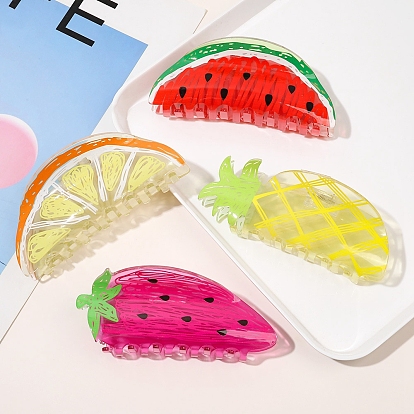 Fruits Plastic Large Claw Hair Clip, for Girls Women Thick Hair