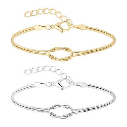 2 сумки 2 цветные латунные браслеты-змейки для женщин, узел