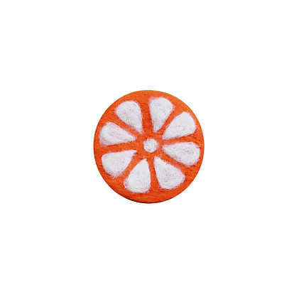 Orange Lemon Handmade Wool Felt Craft, DIY Ornament Accessories for Car Decor Hair Clip Fridge Magnet Phone Case Brooch