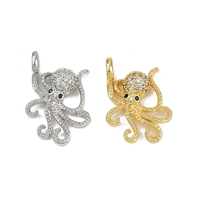 Латунные микро проложить кубического циркония подвески, без кадмия и без свинца, осьминог
