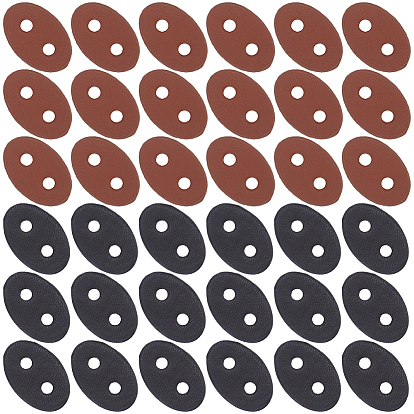 50 шт. 2 цвета 2-отверстие пуговицы из искусственной кожи, овальные