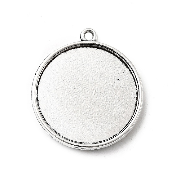 Старинные плоские круглые литые настройки подвеска кабошон, двухсторонний лоток, без кадмия и без свинца