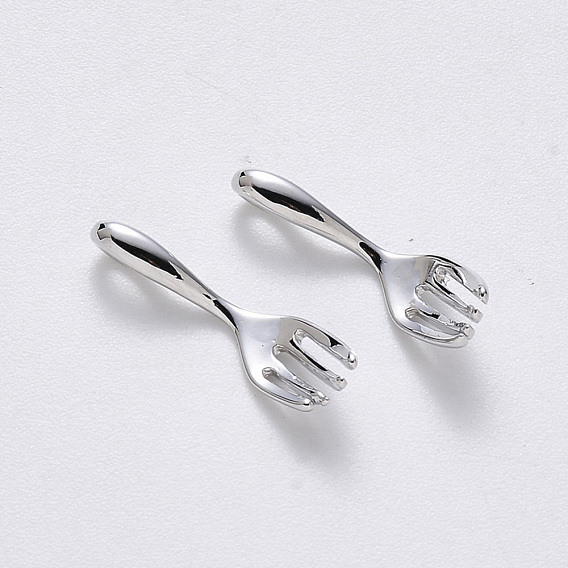 Brass Pendants, Nickel Free, Fork