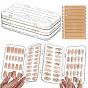2Pcs PET Plastic Nail Art Storage Box, with 2 Sheets Sticker, Rectangle