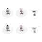 3Pair 925 Sterling Silver Bullet Clutch Earring Backs, with Silicone Cover, Flat Round