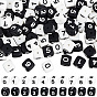 80Pcs 20 Styles Cube with Number Silicone Beads