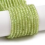 Natural Peridot Beads Strands, Faceted, Rondelle