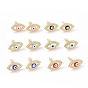 Enamel Horse Eye Stud Earrings with Clear Cubic Zirconia, Gold Plated Brass Jewelry for Women, Cadmium Free & Lead Free