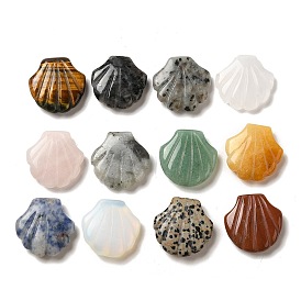 Gemstone Carved Shell Figurines, for Home Office Desktop Feng Shui Ornament