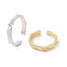 Открытое кольцо-манжета из прозрачного кубического циркония, украшения из латуни для женщин