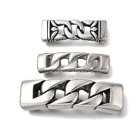 304 из нержавеющей стали слайд прелести, для изготовления кожаных браслетов, прямоугольные, цепочка-оберег