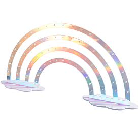 Акриловая подставка для сережек в виде радужных облаков