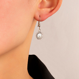 Charming Geometric Sun Smiling Earrings - Irregular Fashion Ear Hooks