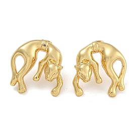 Cat Shape Brass Stud Earrings