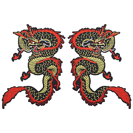 Вышитые полиэстеровые нашивки с драконом, аксессуары для костюма, аппликация