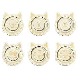 6 шт. 6 стили тема животных деревянные одиночные браслеты подносы для демонстрации, держатель для хранения цепочек браслетов, деревесиные