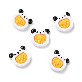 Cabuchones de resina, alimento de imitación, rollo de sushi en forma de cabeza de panda