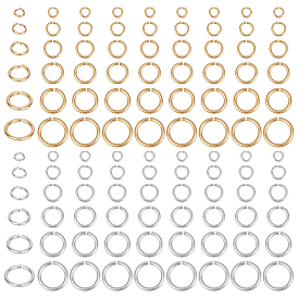 240шт 12 стили стойка покрытие латунные соединительные кольца, открытые кольца прыжок, долговечный