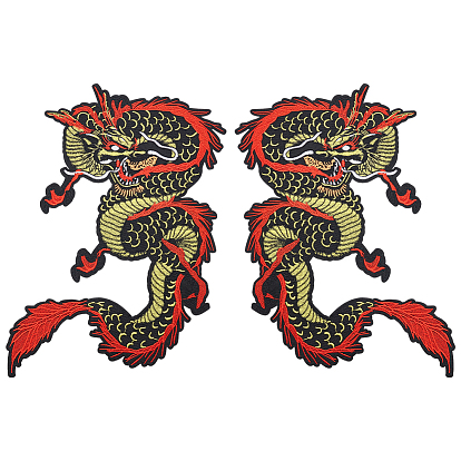 Вышитые полиэстеровые нашивки с драконом, аксессуары для костюма, аппликация
