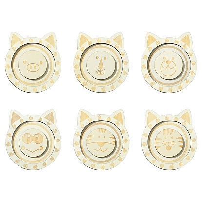 6 шт. 6 стили тема животных деревянные одиночные браслеты подносы для демонстрации, держатель для хранения цепочек браслетов, деревесиные