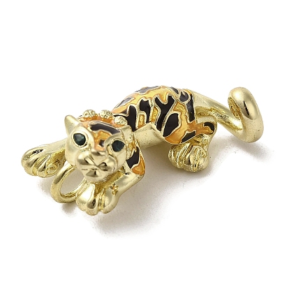 Латунь эмаль подвески, без кадмия, без никеля и без свинца, реальный 18 k позолоченный, леопардовый шарм