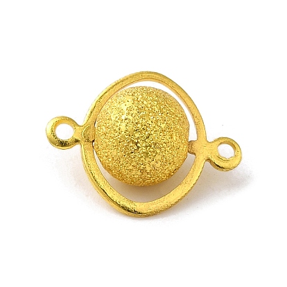 Rack Plating Brass Connector Charms, Rotatable Matte Round Ball Links, Long-Lasting Plated, Cadmium Free & Lead Free