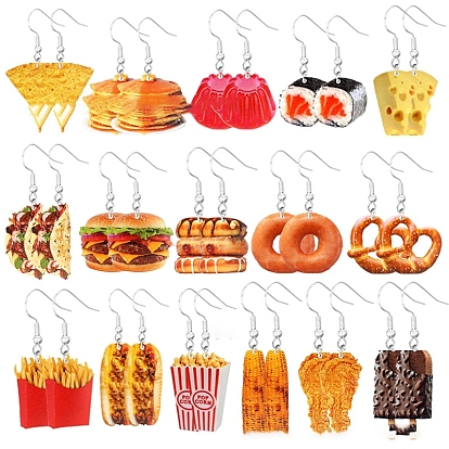 Акриловые серьги с подвесками в форме еды, украшения для женщин