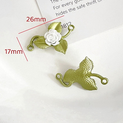 Alloy Connector Charms, Resin Flower Links